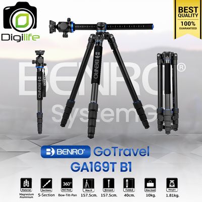 Benro Tripod GA169T B1 GoTravel ขาตั้งกล้อง อเนกประสงค์ Monopod, Top View, กางราบ, กลับหัว