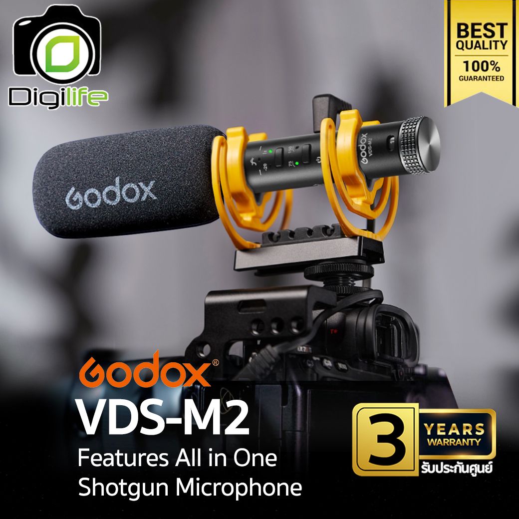 Godox Microphone VDS-M2 All in One Shotgun Microphone สำหรับ Camera Smartphone Tablets & Laptop - ประกันศูนย์ Godox 3ปี