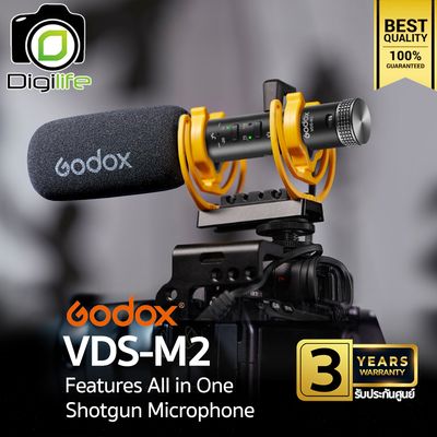 Godox Microphone VDS-M2 All in One Shotgun Microphone สำหรับ Camera Smartphone Tablets &amp; Laptop - ประกันศูนย์ Godox 3ปี