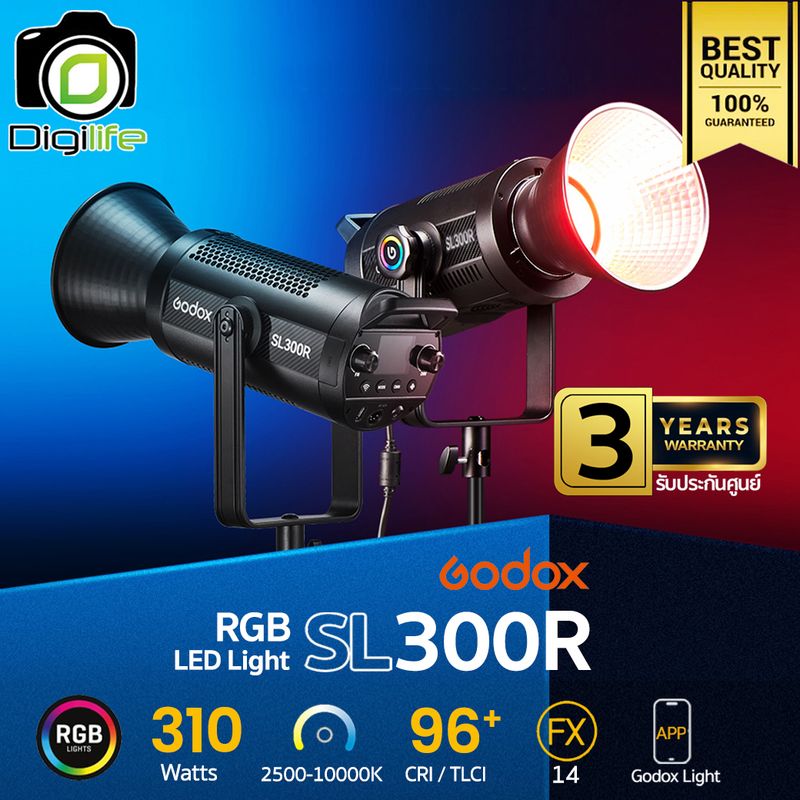 Godox LED SL300R RGB 310W 2500K-10,000K - Bowen Mount - รับประกันศูนย์ Godox Thailand 3ปี Godox LED SL300R RGB 310W 2500K-10,000K - Bowen Mount - รับประกันศูนย์ Godox Thailand 3ปี