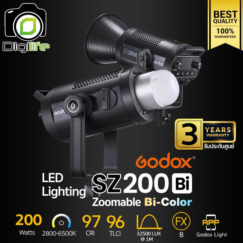 Godox LED SZ200Bi Zoomable 200W Bi-Color 2800K-6500K - Bowen Mount - รับประกันศูนย์ Godox Thailand 3ปี
