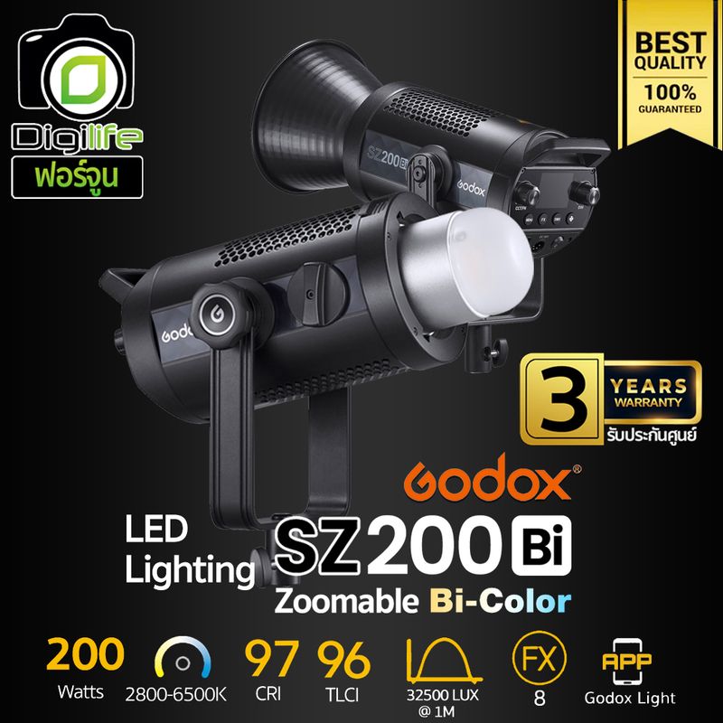 Godox LED SZ200Bi Zoomable 200W Bi-Color 2800K-6500K - Bowen Mount - รับประกันศูนย์ Godox Thailand 3ปี
