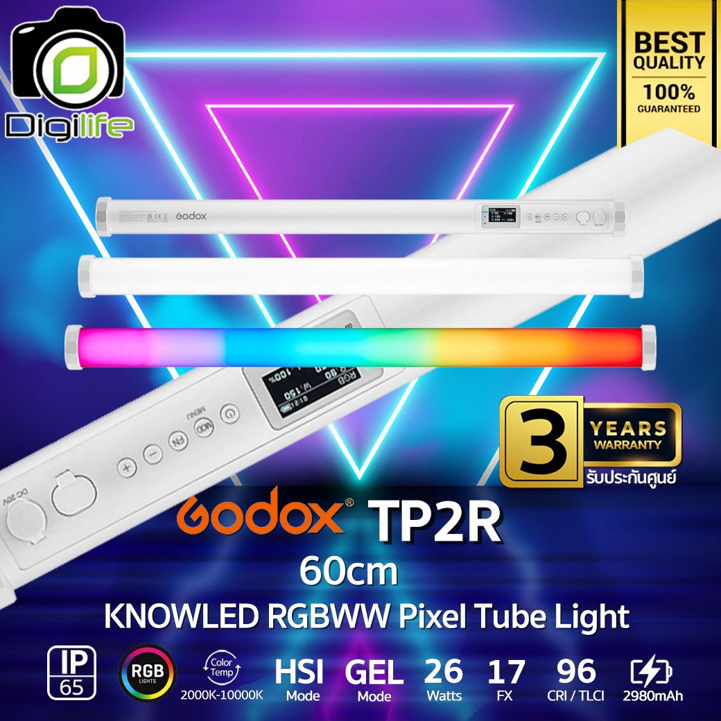 Godox LED TP2R 60cm.- KNOWLED RGB Pixel Tube Light 26W 2000K-10,000K 2980mAh (Stick) - รับประกันศูนย์ Godox Thailand 3ปี