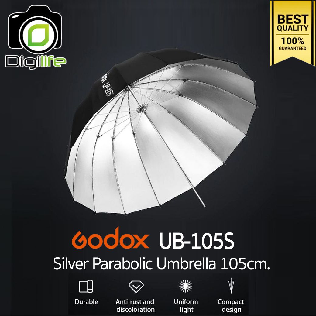 Godox Umbrella UB-105S Silver Parabolic Umbrella 105 cm. ร่มสะท้อนสีเงิน พาลาโบลิค 105 ซม.