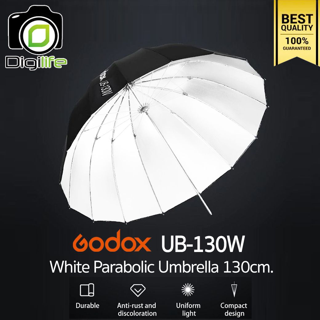 Godox Umbrella UB-130W White Parabolic Umbrella 130 cm. ร่มสะท้อนสีขาว พาลาโบลิค 130 ซม.