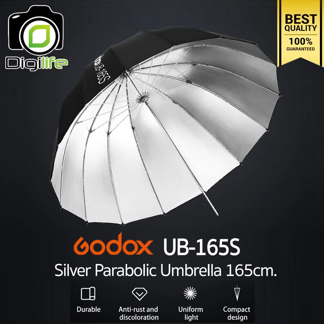 Godox Umbrella UB-165S Silver Parabolic Umbrella 165 cm. ร่มสะท้อนสีเงิน พาลาโบลิค 165 ซม.