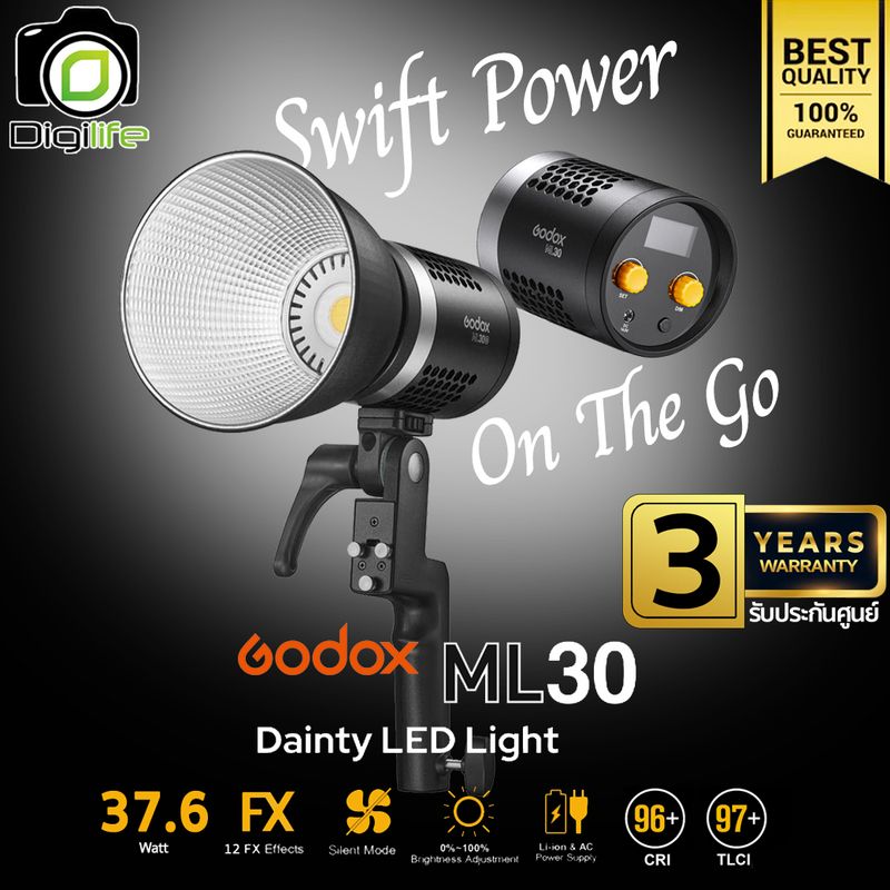 Godox LED ML30 37.6W 5600K ( White Light ) - Godox Mount - รับประกันศูนย์ Godox Thailand 3ปี