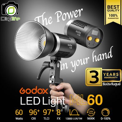 Godox LED ML60 60W 5600K ( White Light ) - Godox Mount - รับประกันศูนย์ Godox Thailand 3ปี