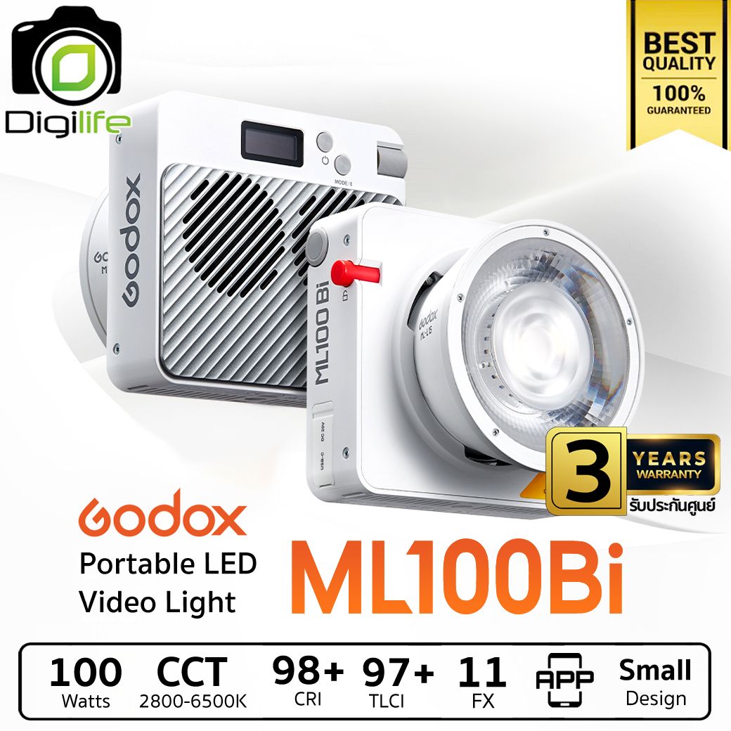 Godox LED ML100Bi 100W 2800-6500K ( Godox Mount ) - รับประกันศูนย์ Godox Thailand 3ปี