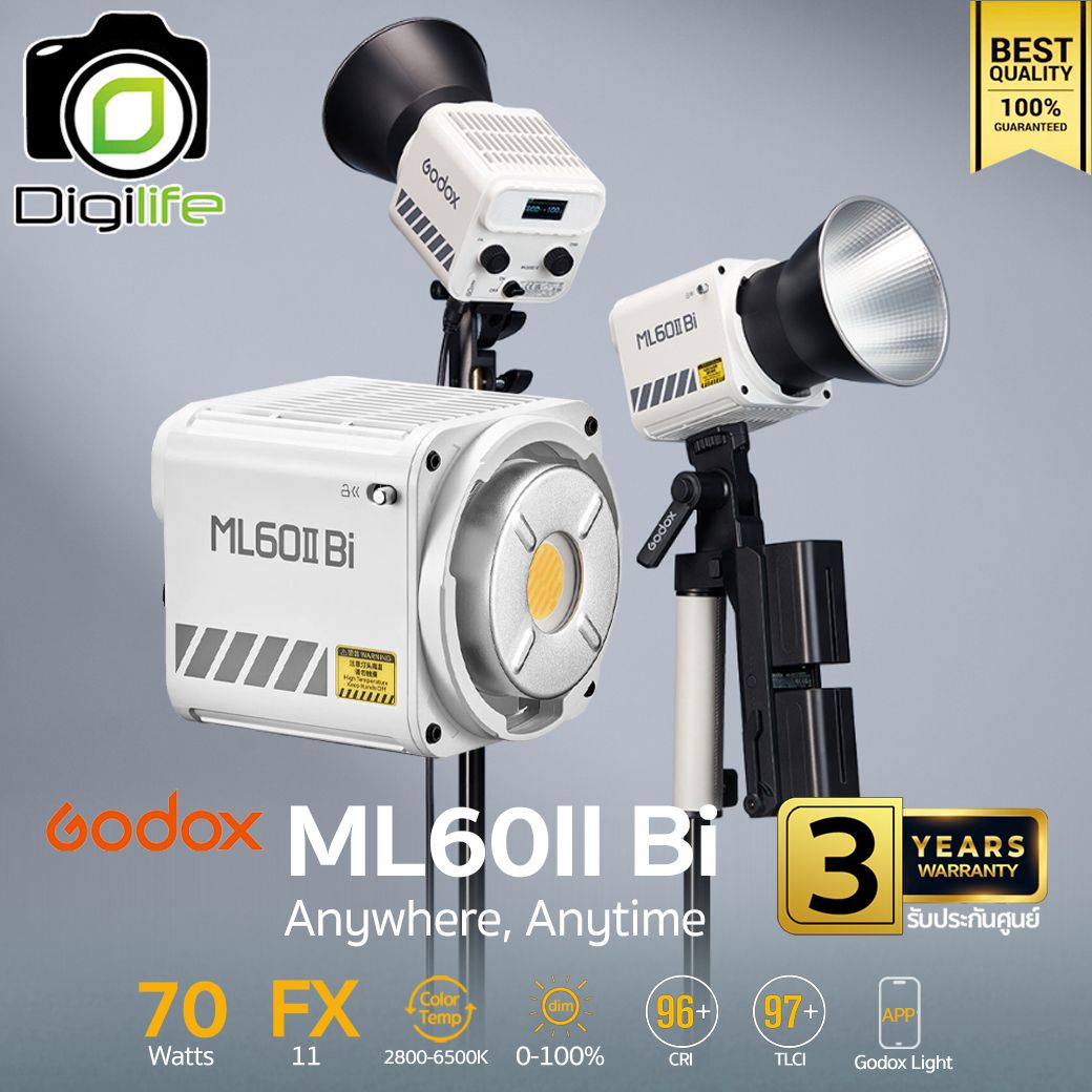 Godox LED ML60II Bi 70W Bi-Color 2800K-6500K - รับประกันศูนย์ Godox Thailand 3 ปี