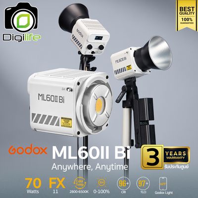 Godox LED ML60II Bi 70W Bi-Color 2800K-6500K - รับประกันศูนย์ Godox Thailand 3 ปี
