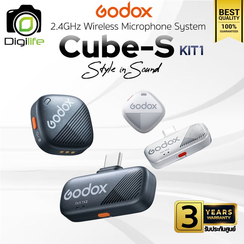 Godox Microphone Cube-S / Cube-SC Kit1 - Wireless 2.4GHz สำหรับ Smartphone Tablet - ประกันศูนย์ Godox Thailand 3ปี