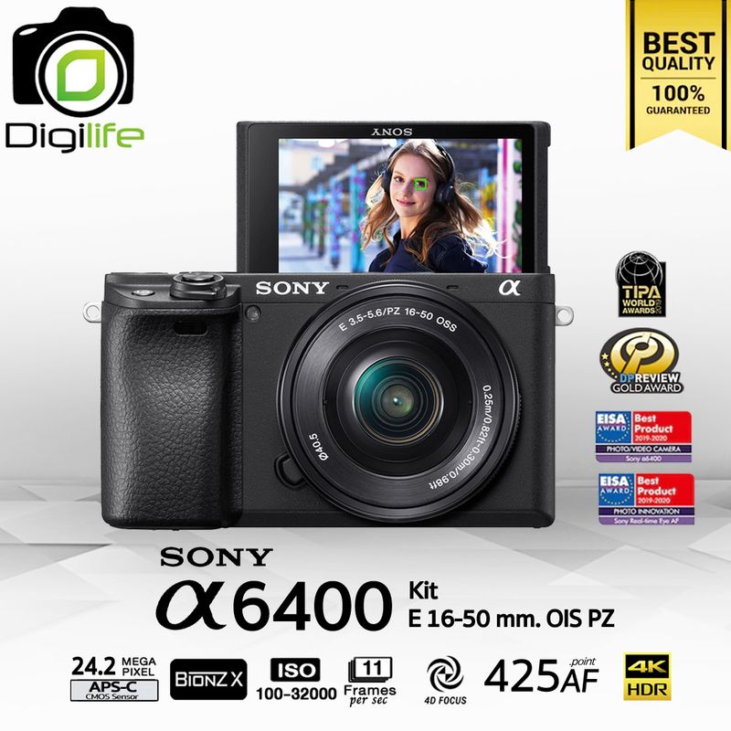 Sony Camera A6400 Kit E 16-50 mm. F3.5-5.6 OIS PZ - รับประกันร้าน Digilife Thailand 1ปี