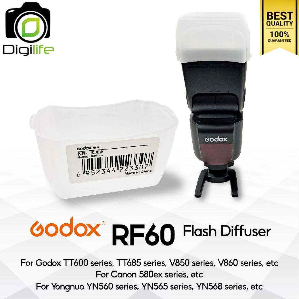Godox Softbox RF60 Diffuser For Godox TT600 series, TT685 series, V850 series, V860 series, Canon 580ex Series, Yongnuo