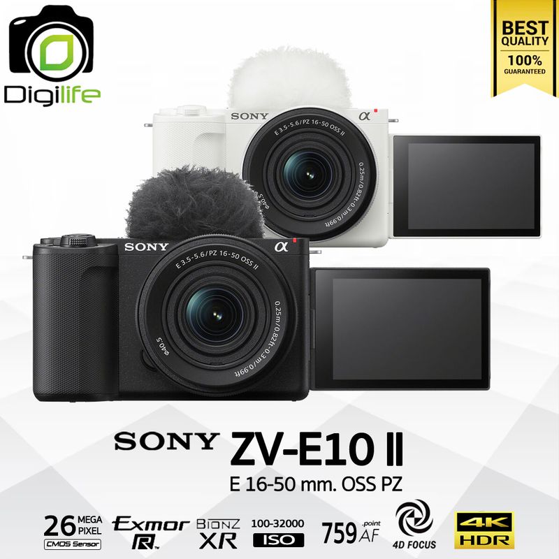 Sony Camera ZV-E10 II Kit PZ 16-50 mm. OSS II กล้อง VLOG , Youtube , Live Streame - รับประกันร้าน Digilife Thailand 1ปี