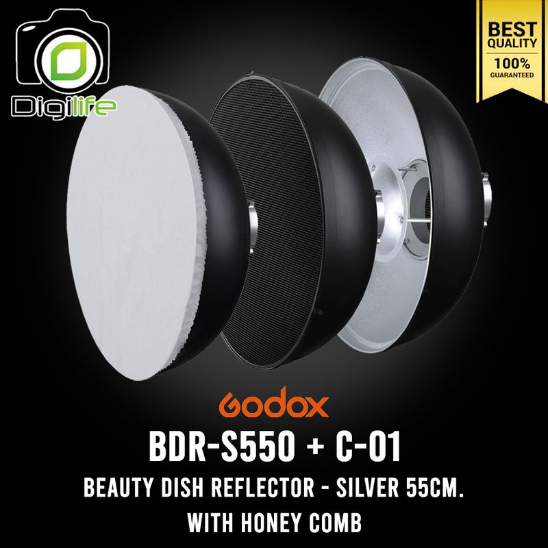 Godox Beauty Dish BDR-S550 + C-01 Honey Comp - Silver Reflector 55 cm. - Bowen Mount ( BDR-C550 )