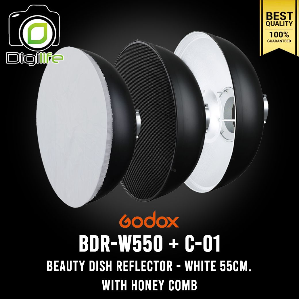 Godox Beauty Dish BDR-W550 + C-01 Honey Comp - White Reflector 55 cm. - Bowen Mount ( BDR-C550 )