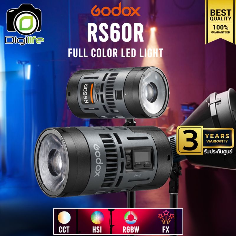 Godox LED RS60R RGB 60W 1800K-10000K 3400mAh - รับประกันศูนย์ Godox Thailand 3ปี