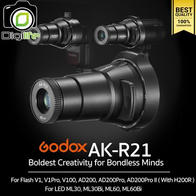 Godox AK-R21 Projection Attachment for Round Head Flash  V1, V1Pro, V100, AD100Pro , AD200 (with H200R) LED ML30, ML60