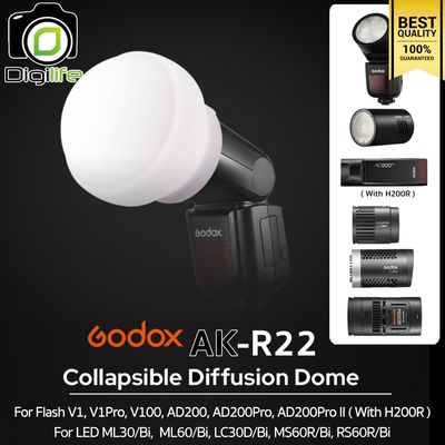 Godox Softbox AK-R22 Collapsible Diffusion Dome Kit สำหรับ V1, V1Pro, V100, AD100Pro , AD200 (with H200R) LED ML30, ML60