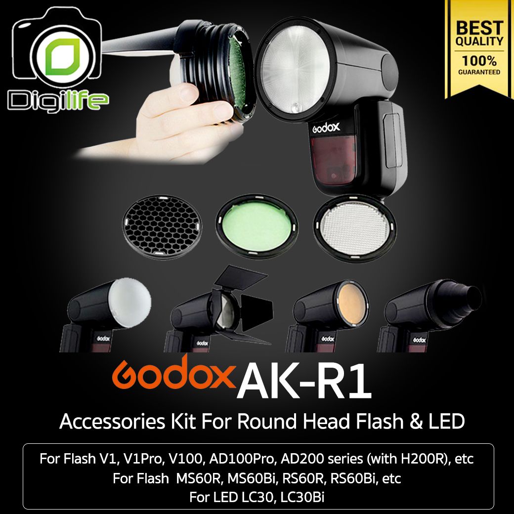 Godox AK-R1 Accessory Kit For แฟลช &amp; LED หัวกลม V1, V1Pro, V100, AD100Pro, AD200 series (with H200R), MS60R/Bi, RS60R/Bi