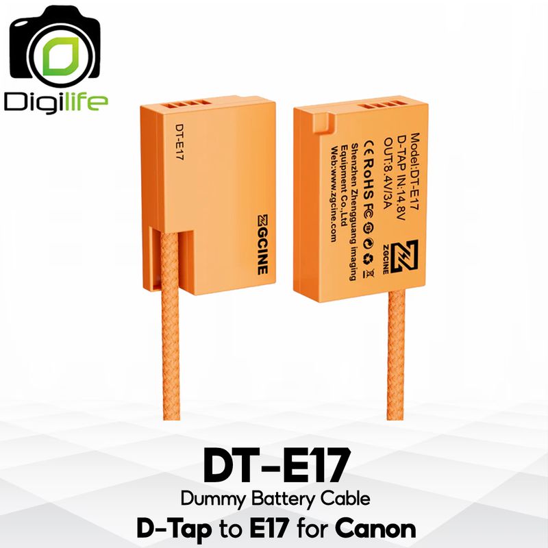 ZGCINE Battery DT-E17 Dummy Battery Cable สำหรับ ใช้แทน Canon Battery LP-E17 ( D-Tap Port )
