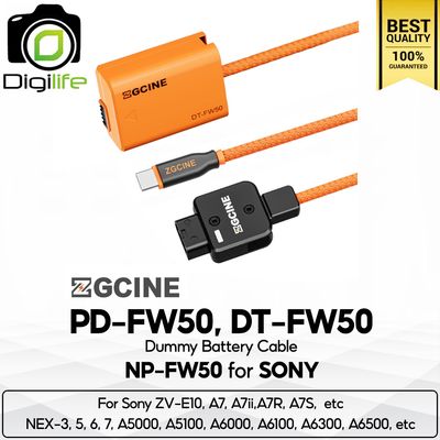 ZGCINE Battery PD-FW50, DT-FW50 Dummy Battery Cable สำหรับ ใช้แทน Sony Battery NP-FW50 ( USB Type-C, D-Tap Port )