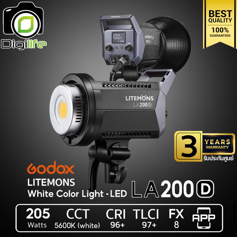 Godox LED Litemons LA200D (แสงขาวอย่างเดียว) 205W 5600K Bowen Mount - รับประกันศูนย์ Godox Thailand 3ปี