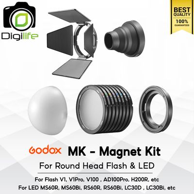 Godox MK Magnet Kit ( 5in1 ) For Round Head Flash &amp; LED ( V1, V1Pro, V100, AD100Pro, MS60R, MS60Bi , RS60R, RS60Bi ,etc)