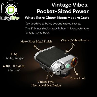 Viltrox Flash Vintage Z1 Retro Flash 23W 6500K พร้อมแบตเตอรี่ในตัว 1,100 mAh - รับประกัน 3 เดือน