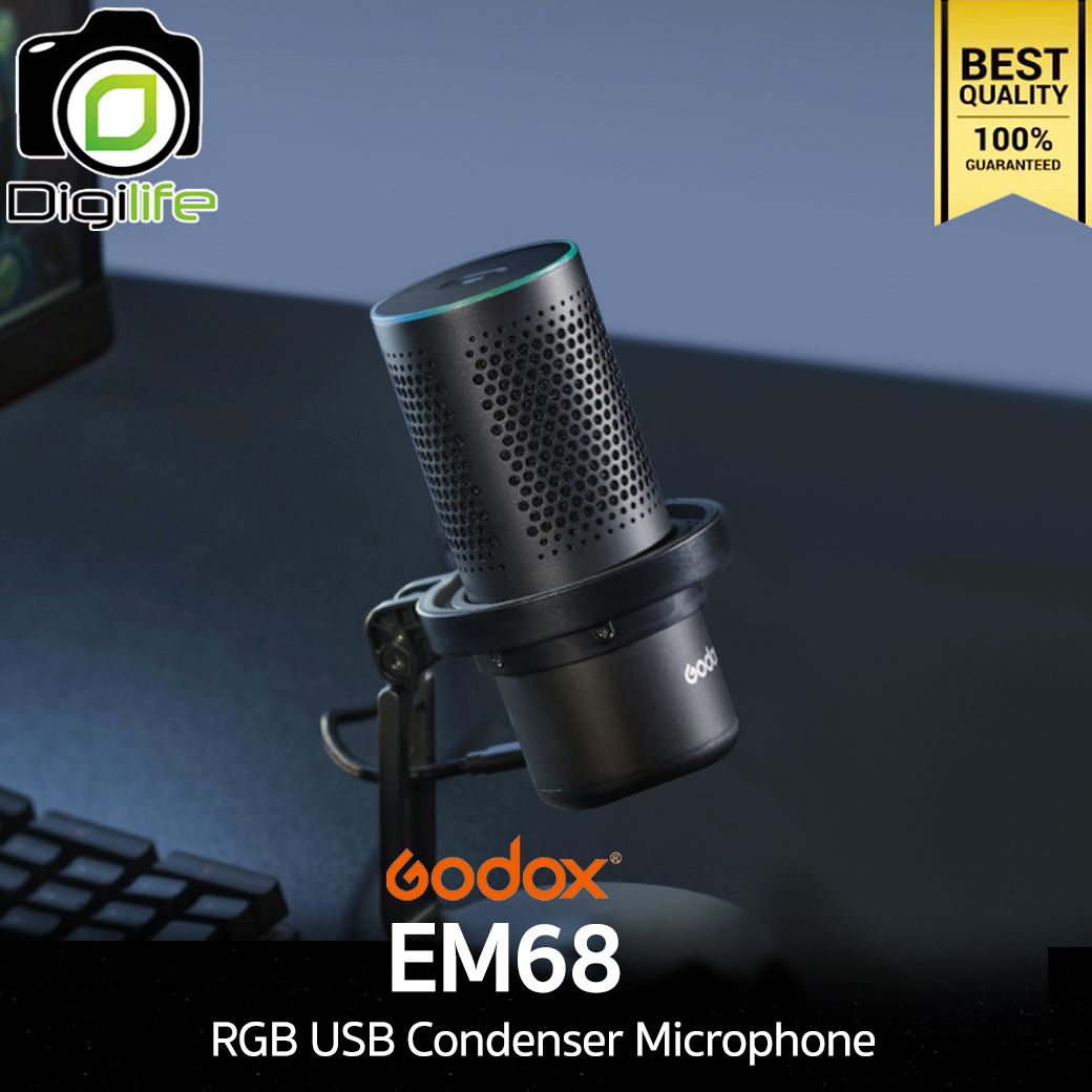 Godox Microphone EM68 RGB USB Condenser Microphone สำหรับ Live streame, Video - รับประกันศูนย์ Godox Thailand 30 วัน