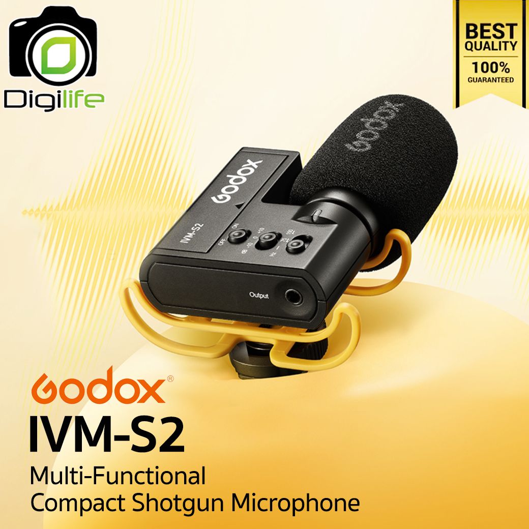 Godox Microphone IVM-S2 Multi-Functional Compact Shotgun Microphone สำหรับ Camera Smartphone Tablets &amp; Laptop -รับประกันศูนย์ Godox Thailand 1 เดือน