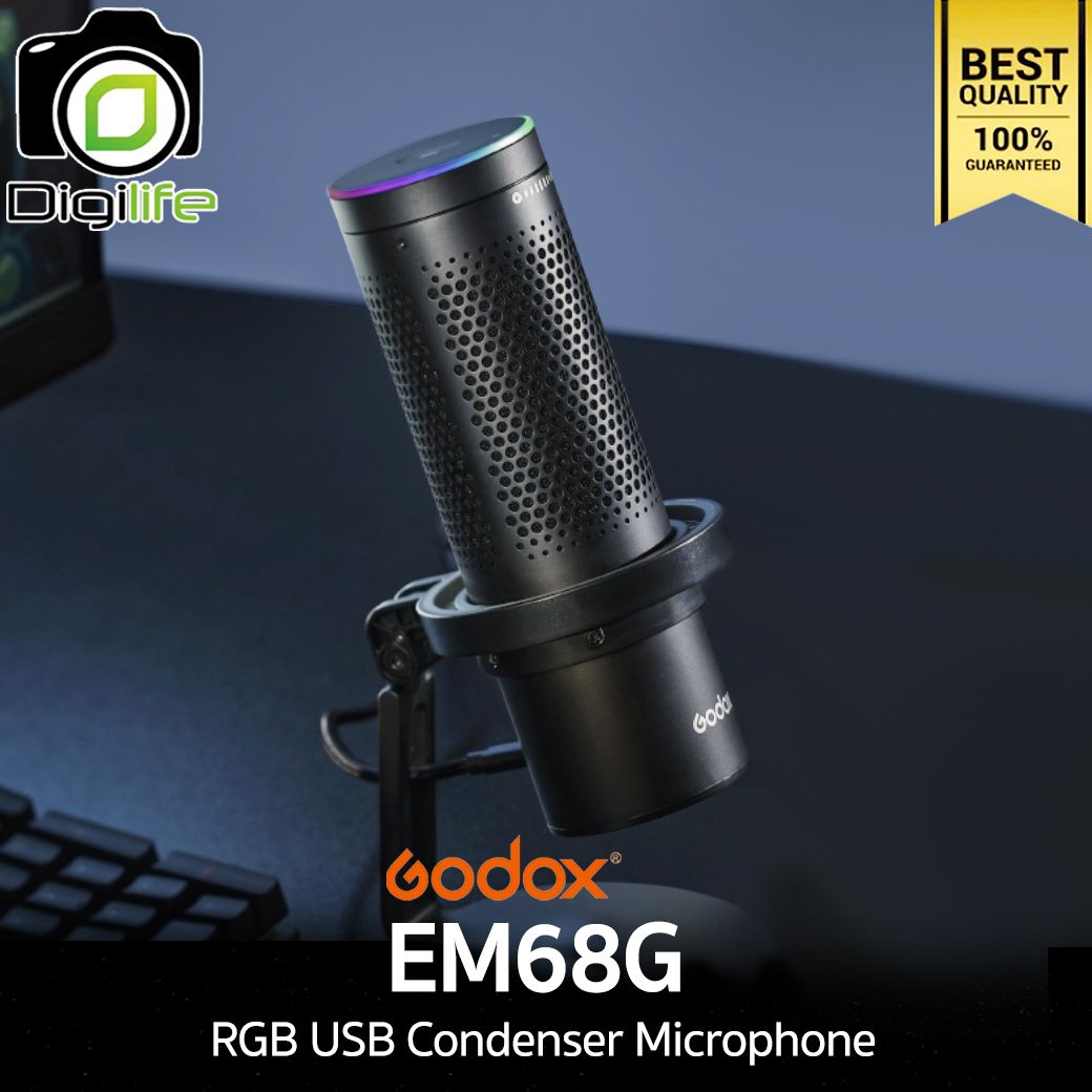 Godox Microphone EM68G RGB USB Condenser Microphone สำหรับ Live streame, Video - รับประกันศูนย์ Godox Thailand 1เดือน