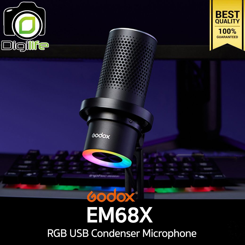Godox Microphone EM68X RGB USB Condenser Microphone สำหรับ Live streame, Video - รับประกันศูนย์ Godox Thailand 1 เดือน