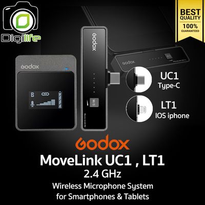 Godox Microphone MoveLink UC1 &amp; LT1 , Wireless Microphone 2.4GHz สำหรับ Smartphones &amp; Tablets -รับประกันศูนย์ Godox 1เดือน