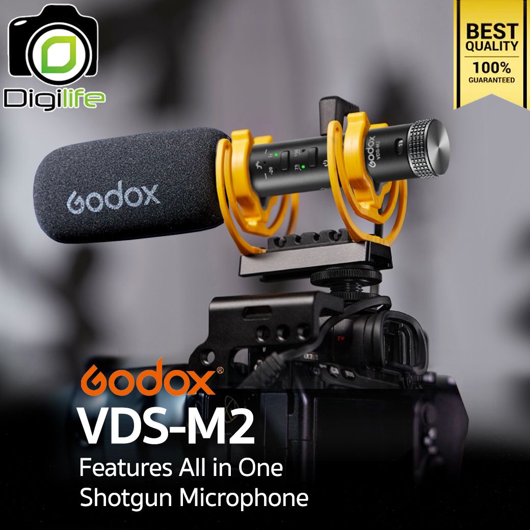 Godox Microphone VDS-M2 All in One Shotgun Microphone สำหรับ Camera Smartphone Tablets &amp; Laptop - ประกันศูนย์ Godox 1 เดือน