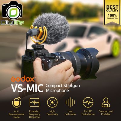 Godox Microphone VS-MIC Compact Shotgun Microphone สำหรับ Camera Smartphone Tablets &amp; Laptop - ประกันศูนย์ Godox 1 เดือน