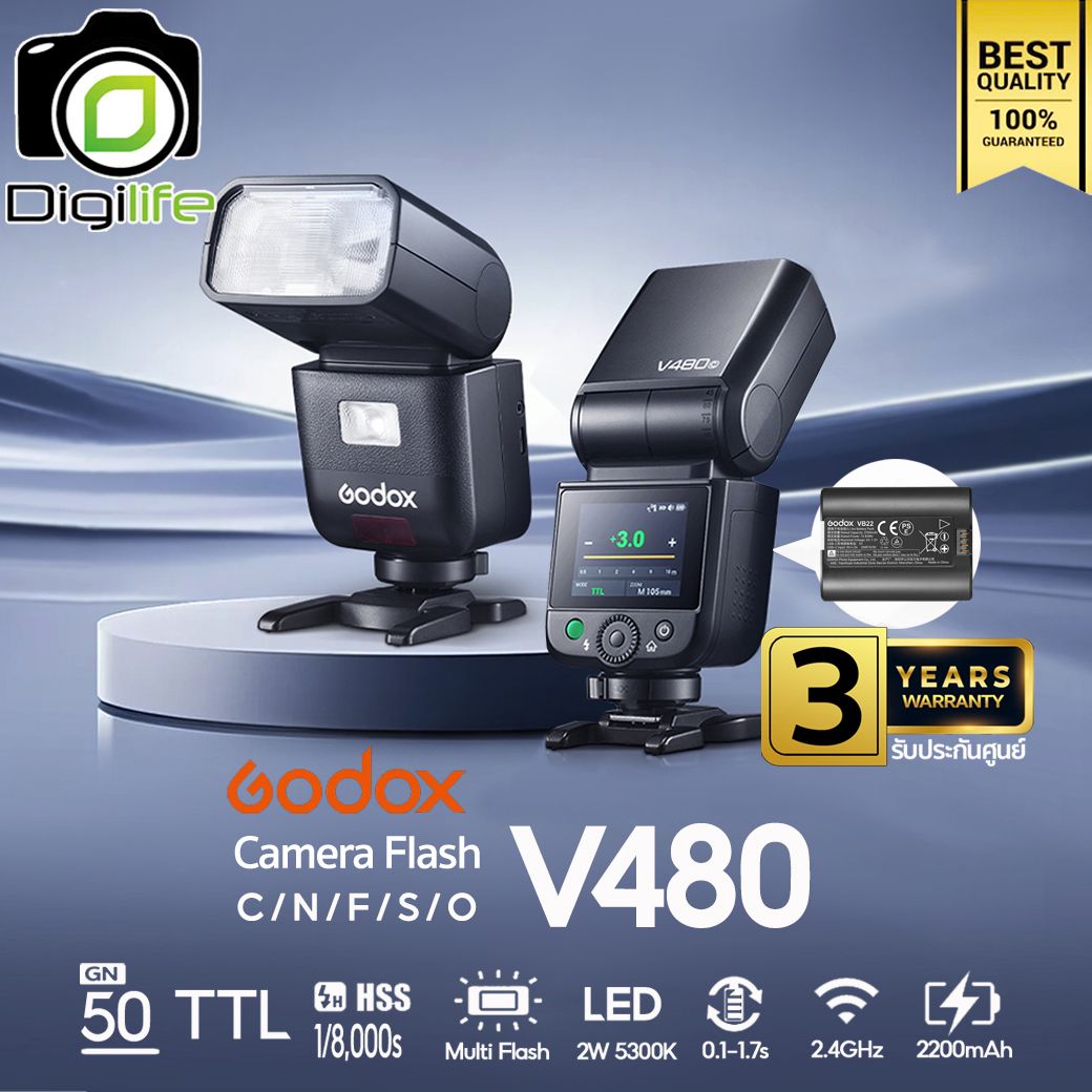 Godox Flash V480 - TTL HSS 2200mAh - รับประกันศูนย์ Godox Thailand 3ปี
