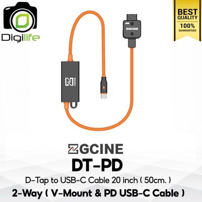ZGCINE Cable DT-PD ( D-Tap to USB-C ) 20 inch ( 50cm. ) 2-Way V-Mount &amp; PD USB-C  for V-Mount Battery, Cameras, Phones, etc