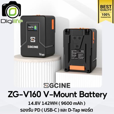 ZGCINE Battery ZG-V160 V-Mount Battery 14.8V 142WH ( 9600mAh) รองรับ PD ( USB-C ) และ D-Tap พอร์ต