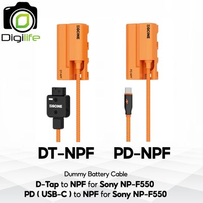 ZGCINE Battery DT-NPF , PD-NPF Dummy Battery Cable สำหรับ ใช้แทน Sony Battery NP-F550 ( USB Type-C, D-Tap Port )