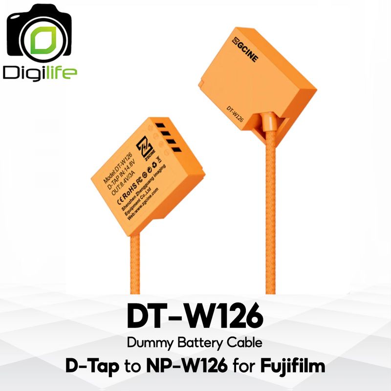 ZGCINE Battery DT-W126 Dummy Battery Cable สำหรับ ใช้แทน Fujifilm Battery NP-W126 ( D-Tap Port to W126 )