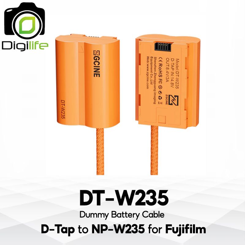 ZGCINE Battery DT-W235 Dummy Battery Cable สำหรับ ใช้แทน Fujifilm Battery NP-W235 ( D-Tap Port to W235 )