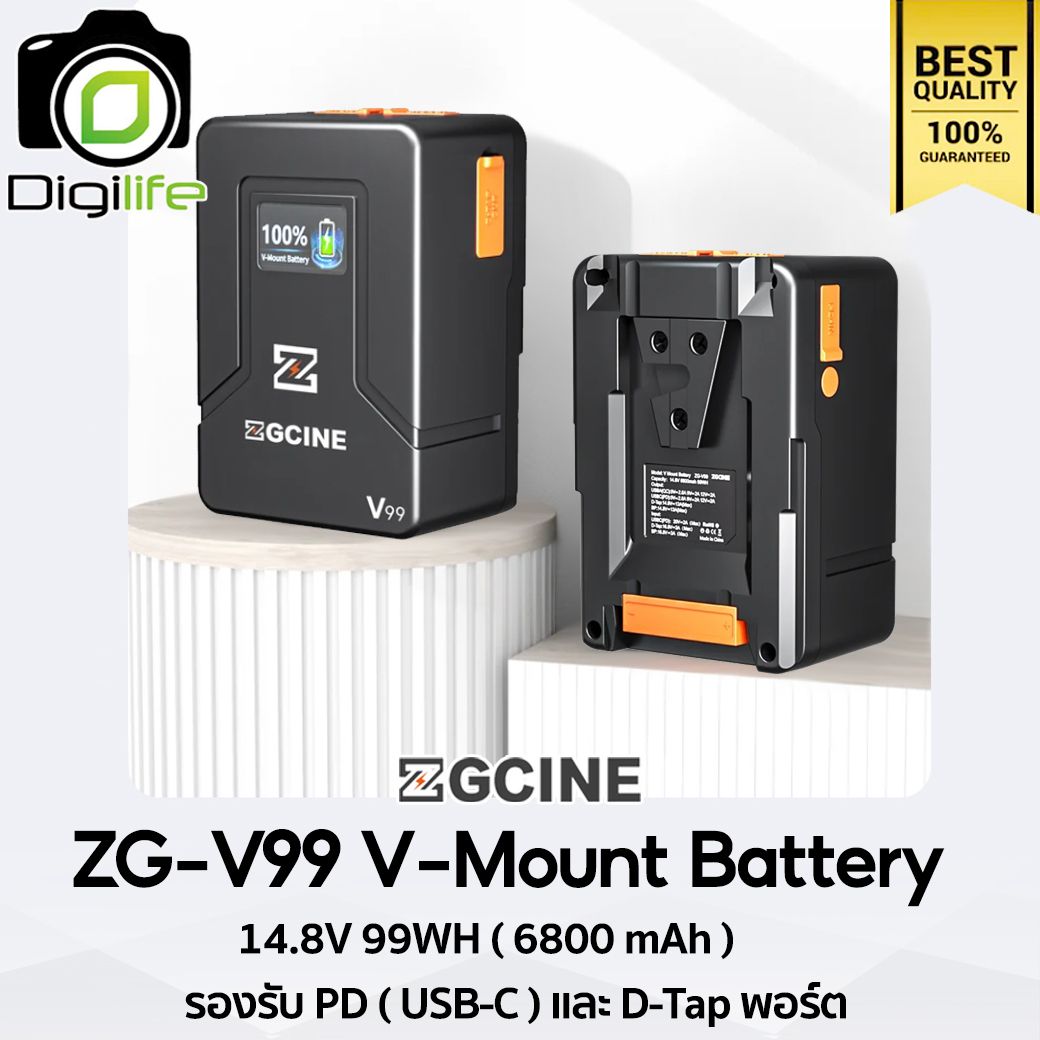 ZGCINE Battery ZG-V99 V-Mount Battery 14.8V 99WH ( 6800 mAh ) รองรับ PD ( USB-C ) และ D-Tap พอร์ต