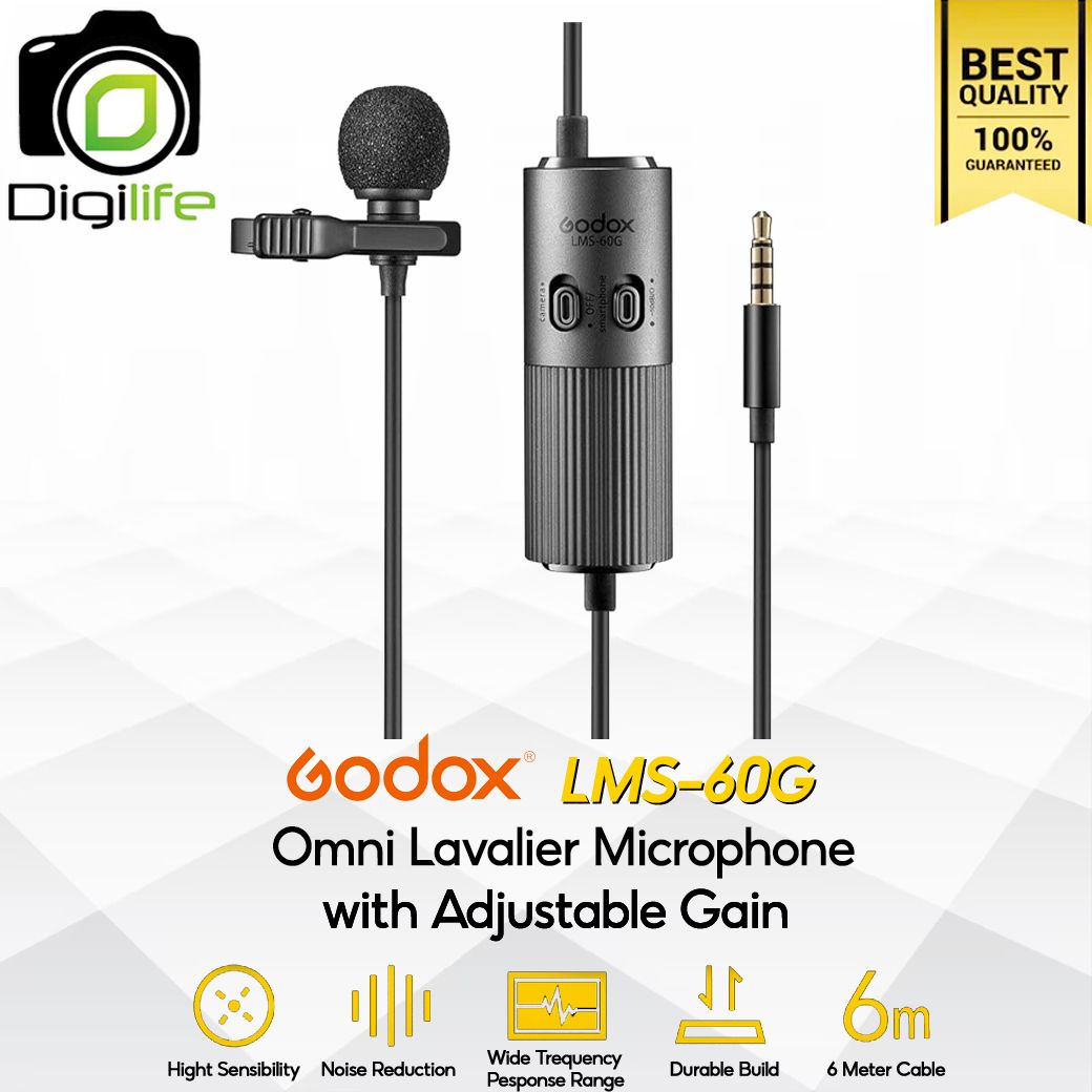 Godox Microphone LMS-60G Dual Omnidirectional Lavalier ( Camera &amp; Smartphone )
