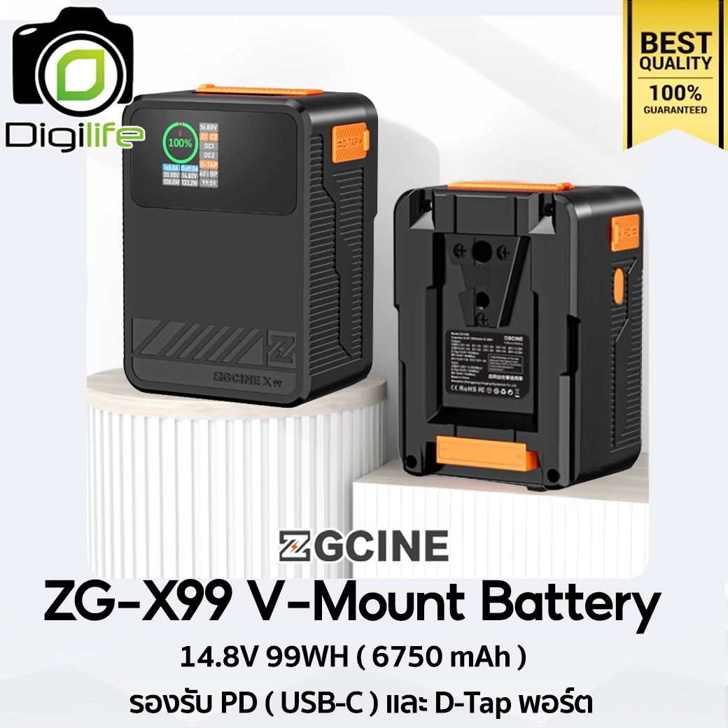 ZGCINE Battery ZG-X99 V-Mount Battery 14.8V 99WH ( 6750 mAh ) รองรับ PD ( USB-C ) และ D-Tap พอร์ต