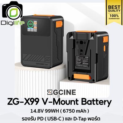 ZGCINE Battery ZG-X99 V-Mount Battery 14.8V 99WH ( 6750 mAh ) รองรับ PD ( USB-C ) และ D-Tap พอร์ต