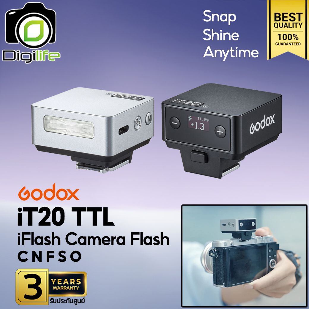 Godox Flash iT20 - TTL 300mAh - ออโต้, แมนนวล iFlash Camera / Pocket Flash - รับประกันศูนย์ Godox Thailand 3ปี