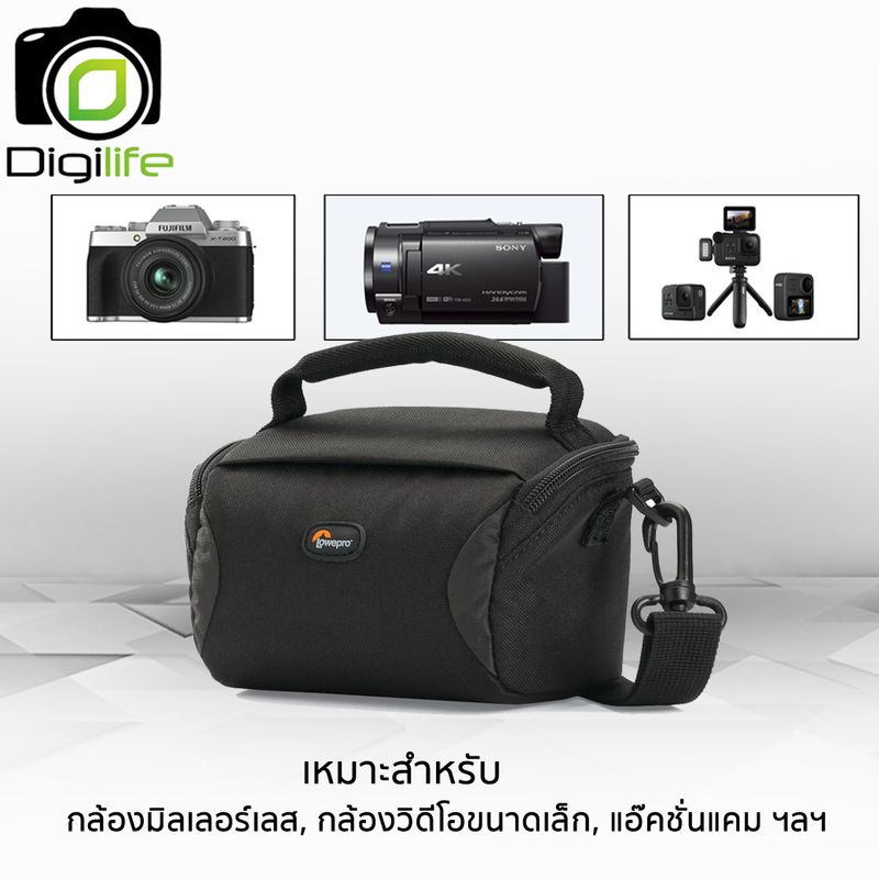 Lowepro Bag Format 100 Black - กระเป๋ากล้อง กล้องวิดีโอขนาดเล็ก กล้อง ActionCam ฯลฯ