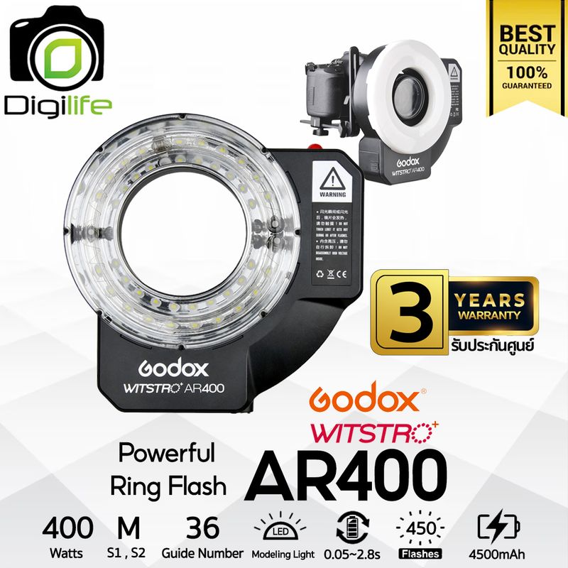 Godox Witstro Ring Flash AR400 400W ไฟแฟลช ถ่ายภาพ ถ่ายวิดีโอ - รับประกันศูนย์ Godox Thailand 3ปี